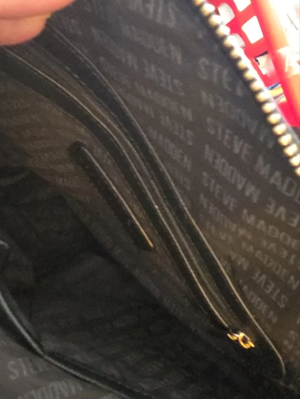 Steve Madden Black Saffiano Dome Satchel with Gold Hardware